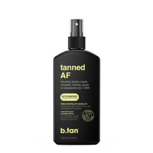 b.tan Tanned AF Deep Tanning Dry Spray Oil | 8 Ounce (Packaging May Vary)