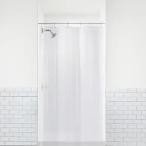 LiBa PEVA 8-Gauge Bathroom Shower Stall Curtain Liner | Heavyweight Non-Toxic Fabric | Heavy-Duty Thickness | Waterproof | Mold & Mildew-Resistant | Clear | 72 W x 78 H | 8G