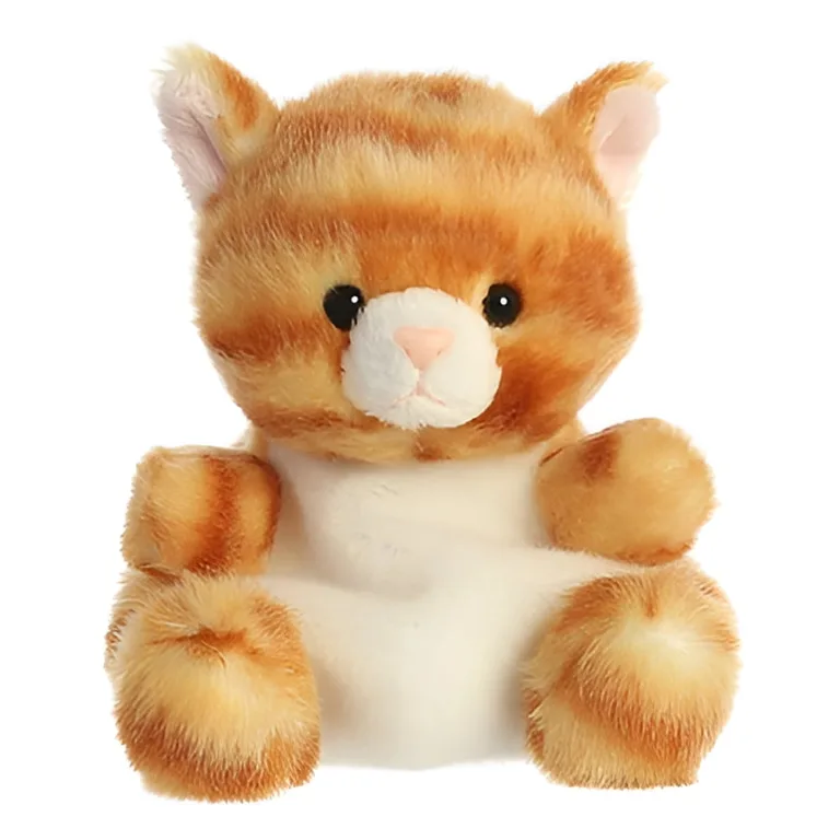 Aurora | Mini Orange Palm Pals | 4.5 Meow Kitty | Adorable Stuffed Animal