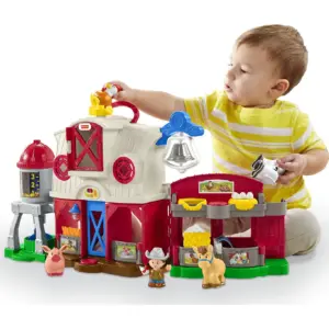 Fisher-Price Little People Caring for Animals Farm Playset Electronic Toddler Learning Toy (Premium Edition)