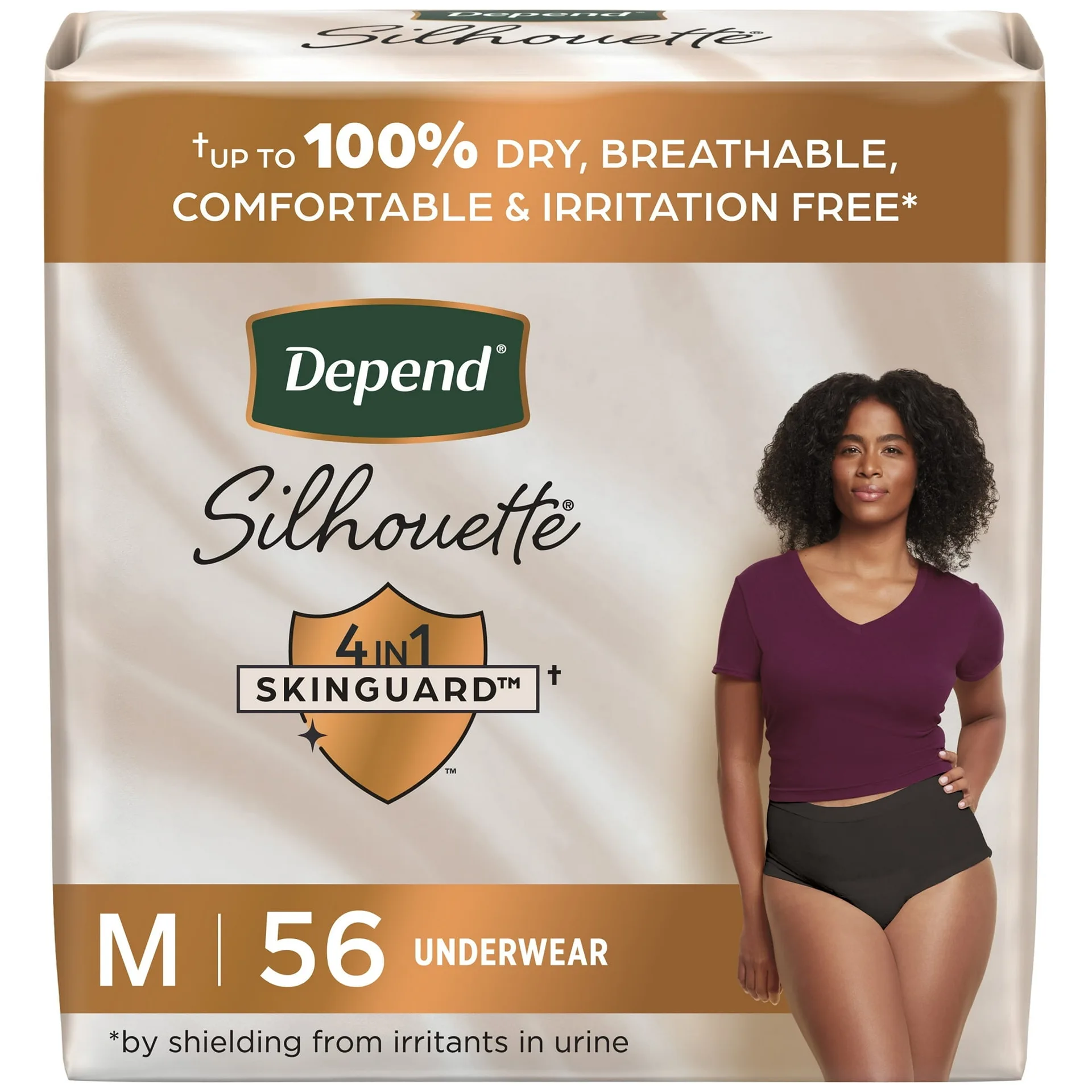 (2 pack) Depend Silhouette Women’s Incontinence and Postpartum Bladder Leak Underwear | Extra Large | 48 Count