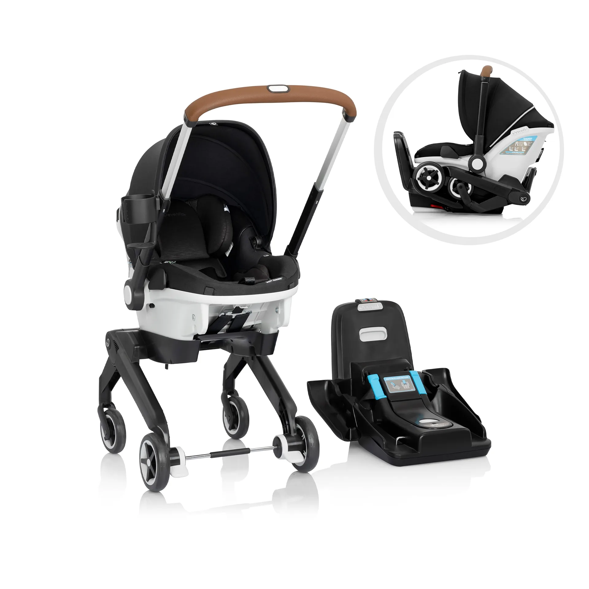 Shyft DualRide with Carryall Storage Infant Car Seat & Stroller Combo (Boone Gray)