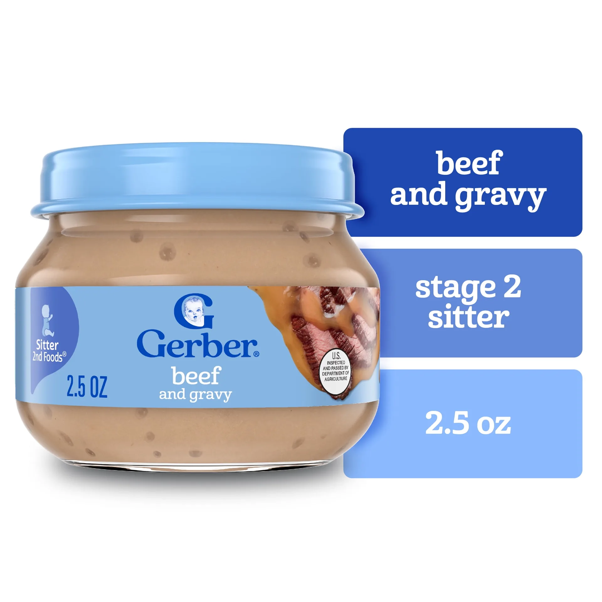 Gerber 2nd Foods Mealtime for Baby Baby Food | Chicken and Gravy | 2.5 Ounce Jar (10 Pack)