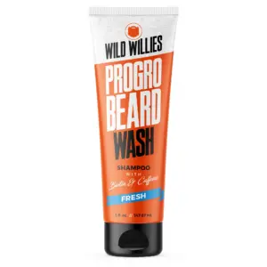 Wild Willies Progro Fortified Beard Wash Shampoo with Biotin & Caffeine | 4 Ounce