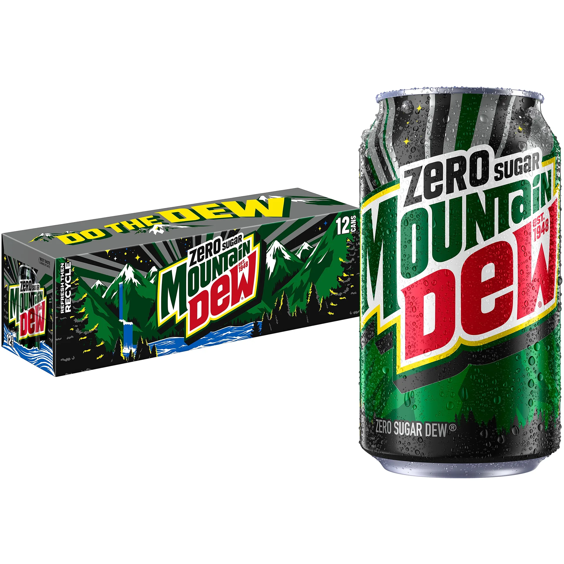 Mountain Dew Zero Sugar Citrus Soda Pop | 12 fl Ounce | 12 Pack Cans