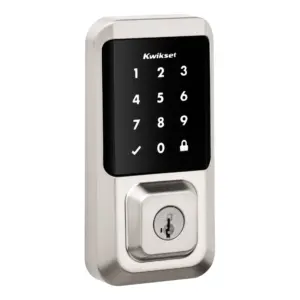 Kwikset Halo Touchscreen Wi-Fi Smart Deadbolt Hardware Lock with Smartkey Satin Nickel (Premium Edition)