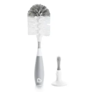 Munchkin Bristle Baby Bottle Brush | Includes Suction Base | Gray | Unisex | 1