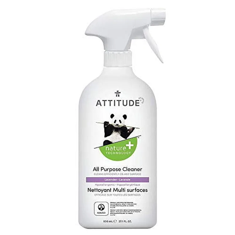 ATTITUDE Multipurpose Spray Cleaner | Efficient Multi-Surface Plant and Mineral-based Formula | Vegan and Cruelty-Free | Lavender | 27.1 Fl Ounce