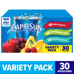 Capri Sun Variety Pack with Fruit Punch | Strawberry Kiwi and Pacific Cooler Juice Box Pouches | 30 Ct Box | 6 fl Ounce Pouches | Liquids