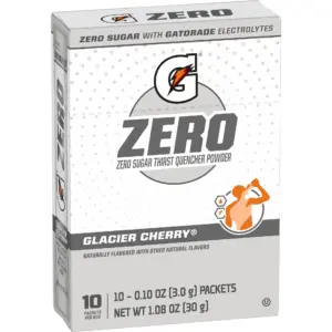 (12 pack) Gatorade G Zero Sports Drink Glacier Cherry | Powdered Energy Drink Mix | 0.10 Ounce | 10 Count Packets | 120