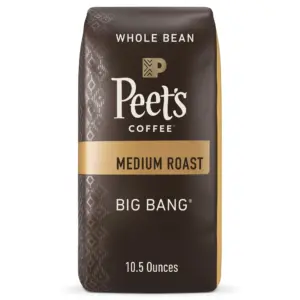 Peet's Coffee Big Bang Premium Medium Roast Whole Bean Coffee | Arabica | 10.5 Ounce | Single