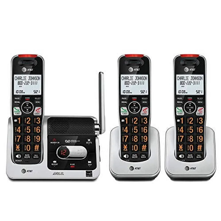 AT&T BL102 DECT 6.0 Cordless Phone for Home with Answering Machine | Call Blocking | Caller ID Announcer | Audio Assist | Intercom | & Unsurpassed Range | Silver/Black