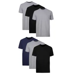 Hanes Men's Value Pack Assorted Crew T-Shirt Undershirts | 6 Pack | M