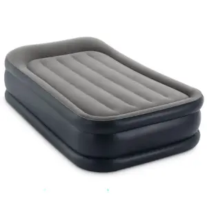 Intex: Dura-Beam: Plus Deluxe Pillow Rest Airbed | Twin | 16.5 Inflatable Air Mattress | Built-Inch Pump | Fiber-Tech | Carry Bag | 300lb Cap | 64131ED