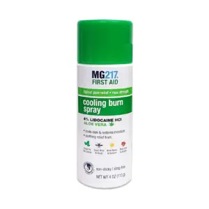 MG217 Maximum Strength Pain Relief Cooling Burn Spray | with Lidocaine & Aloe Vera | 4 Ounce | Single | 1