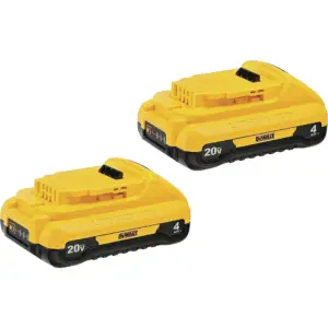 DeWalt DCB240-2 20V MAX 4.0Ah Compact Lithium Ion Battery 2-Pack (Premium Edition)