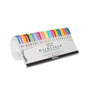 Zebra Mildliner | Double Ended Highlighter | Broad & Fine Tips | Assorted Colors | 25 Pack