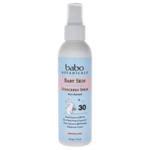 Babo Botanicals Baby Skin Mineral Sunscreen Spray SPF 30 | 6 Ounce Spray