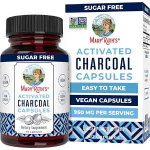 MaryRuth's Activated Charcoal Capsules | Natural Gas and Bloat Relief | Detox | Vegan | Non-GMO | 40 Count