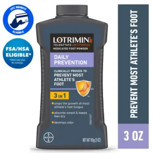 Lotrimin Athlete's Foot Daily Prevention Medicated Foot Powder | 3 Ounce | Single
