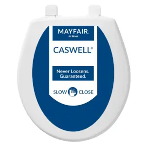 Mayfair Slow Close Round White Plastic Toilet Seat (Premium Edition)