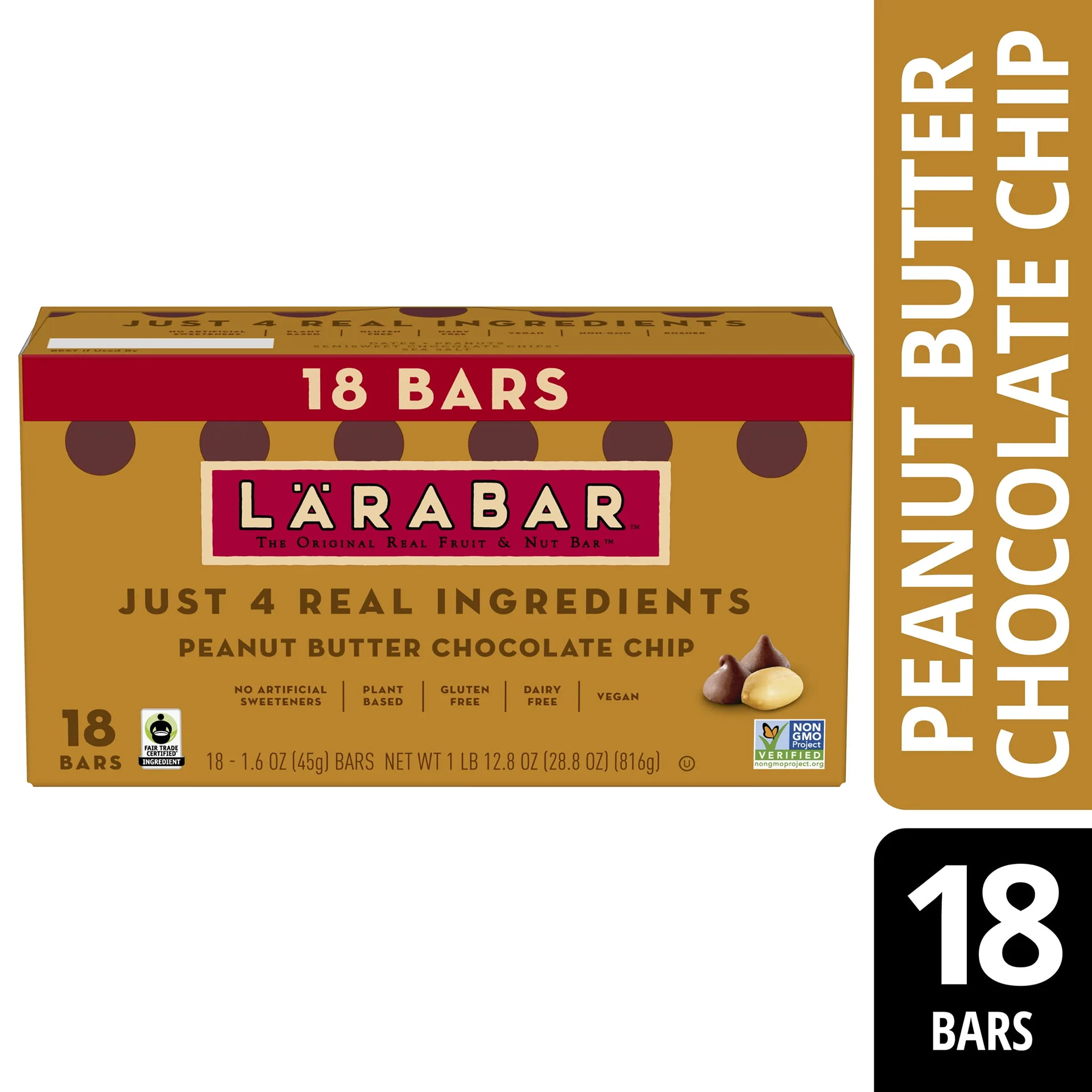 Larabar Peanut Butter Chocolate Chip | Gluten Free Fruit and Nut Bar | 18 Ct | 28.800 Ounce