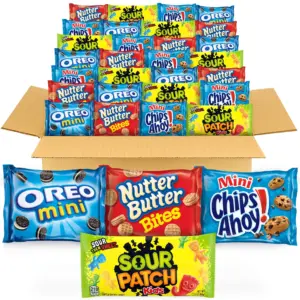 OREO Mini | CHIPS AHOY! Mini | SOUR PATCH KIDS and Nutter Butter Bites Variety Pack | 32 Snack Packs | Assorted