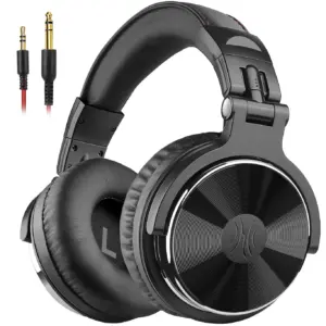 OneOdio Wired over-Ear Headphones with Mic | Noise Cancelling Earcups and Studio DJ Headphones with Dual Ports for Computer-Black