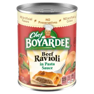 Chef Boyardee Beef Ravioli Inch Pasta Sauce | Ready-to-Eat Meal | 15 Ounce. Can | Single