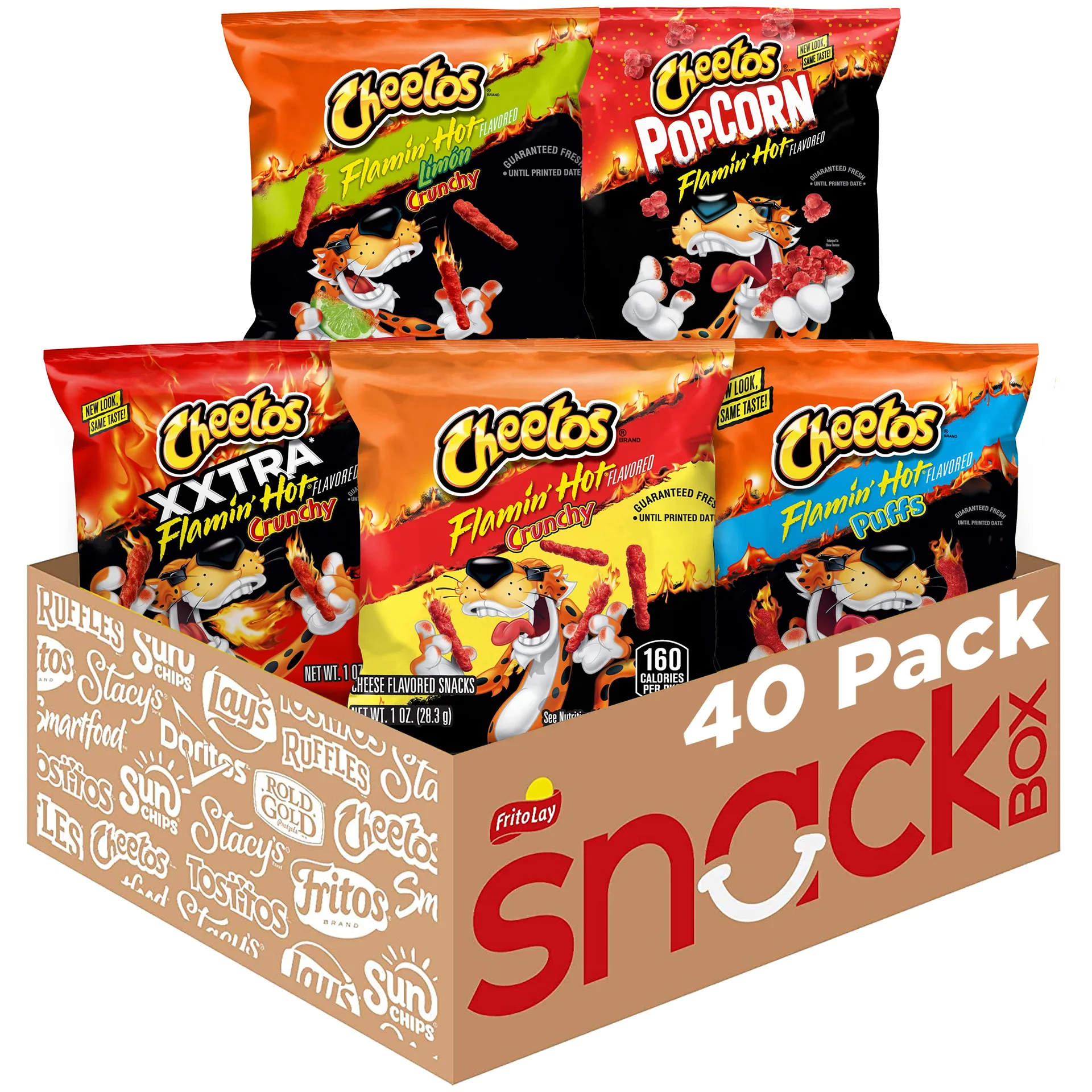 Cheetos Flamin' Hot Mix Variety Pack Snack Chips | 40 Count | Single