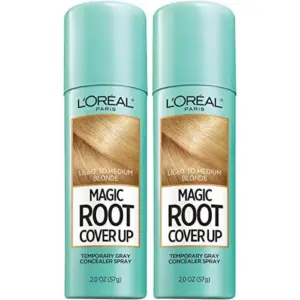 L'Oreal Paris Magic Root Cover Up Temporary Gray Concealer Spray | Light to Medium Blonde | 20 Ounce | 2 Count
