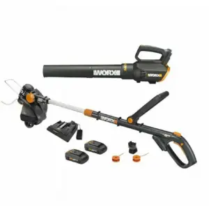 Worx WG930.2 20V Power Share GT Revolution 12 Cordless String Trimmer and Turbine Leaf Blower Combo Kit