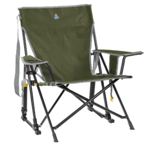 GCI Outdoor Kickback Rocker Foldable Rocking Camp Chair | Heathered Loden