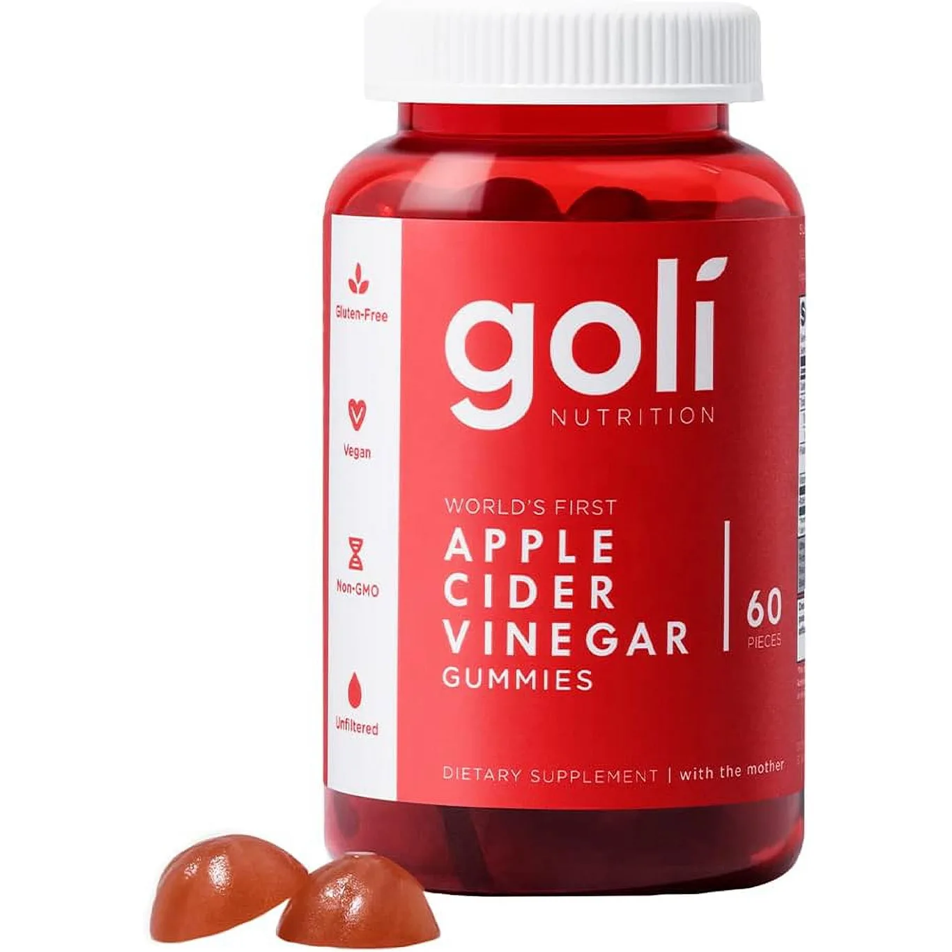 Goli Nutrition Apple Cider Vinegar Vegan Gummies | 60 Count | 1