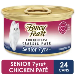 Purina Fancy Feast Senior Classic Pate Kitten Food | Wet Cat Food | Chicken Feast | 3 Ounce Cans (24 Pack) | 1
