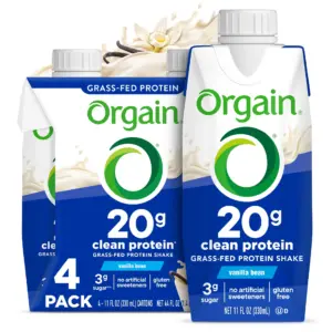 Orgain 20g Grass Fed Clean Protein Grass-Fed Shake- Vanilla Bean 11oz | 4ct