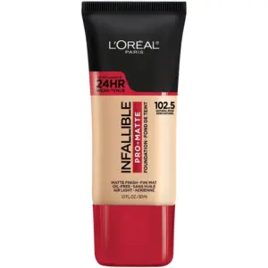 L'Oreal Paris Infallible Pro Matte Liquid Foundation Makeup | 102.5 Natural Rose | 1 Ounce