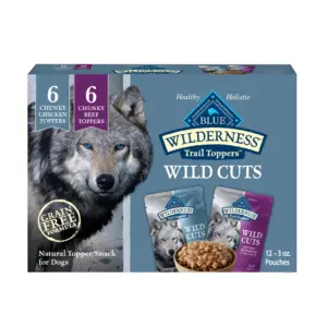 Blue Buffalo Wilderness Wild Cuts Wet Dog Food Toppers | Chicken and Beef | 3-Ounce. (12 Count)