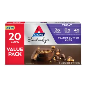 Atkins Endulge Peanut Butter Cups | Low Carb Snacks | Low Sugar Treats | 20 Ct | Single