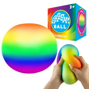 Power Your Fun Fidget Toy Rainbow Color Squishy Stress Arggh Ball | Sensory Toy for Kids | Stress and Anxiety Relief for Adults