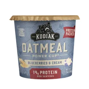 Kodiak Cakes 14g Protein Oatmeal Power Cup | Blueberries and Cream | 2.12 Ounce (Packaging May Vary)
