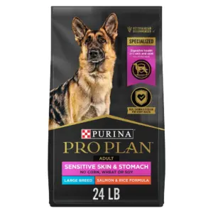 Purina Pro Plan Sensitive Skin & Sensitive Stomach Dog Food Large Breed Salmon & Rice Formula | 34 lb Bag