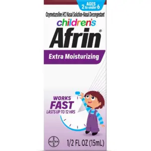 Children's Afrin Extra Moisturizing 12 Hour Stuffy Nose Nasal Spray | Ages 2 to 6 | 15mL
