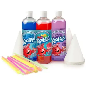 Kool-Aid KASCK3 16 Ounce Snow Cone Syrup Party Kit with 3 Flavors
