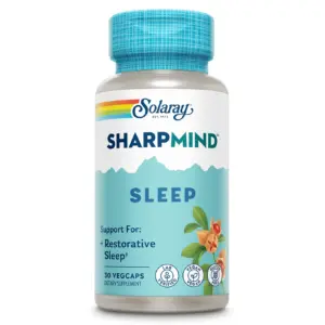 Solaray SharpMind Sleep | Nootropic Sleep Formula | Supplement Promotes a Calm Mood | Healthy Sleep & a Relaxed Mind. With Slow Release Melatonin 3mg | 60 Day Money Guarantee | 30 Serv 30 VegCaps