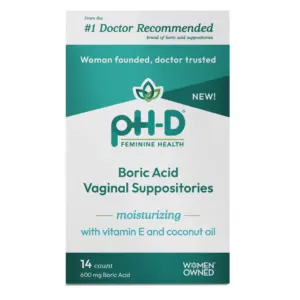 pH-D Feminine Health Vaginal Moisturizing Suppositories | Hydrating and Odor Control | 14 Count