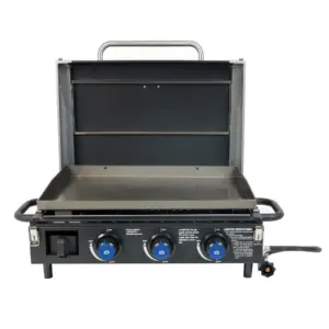 Razor 34.5 Triple Burner Portable Tabletop Outdoor Griddle for Backyard Cooking and Camping | 3 Burner Portable With Lid
