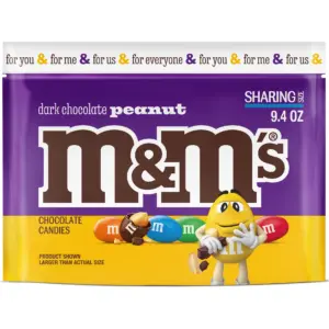 M&M's Peanut Dark Chocolate Candy | Sharing Size | 9.4 Ounce Bag