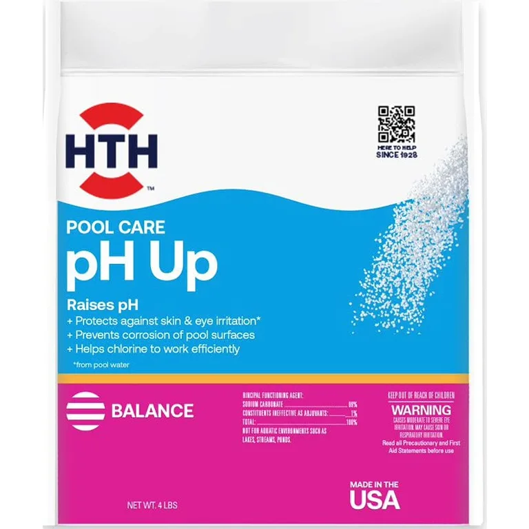 HTH Pool Care pH Up | Raises pH | Swimming Pool Chemicals | 4 lbs