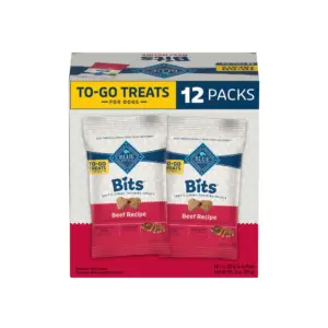Blue Buffalo Bits Natural Soft Moist To Go Dog Training Treats Beef Recipe Bags | 1 Ounce (Pack of 12)